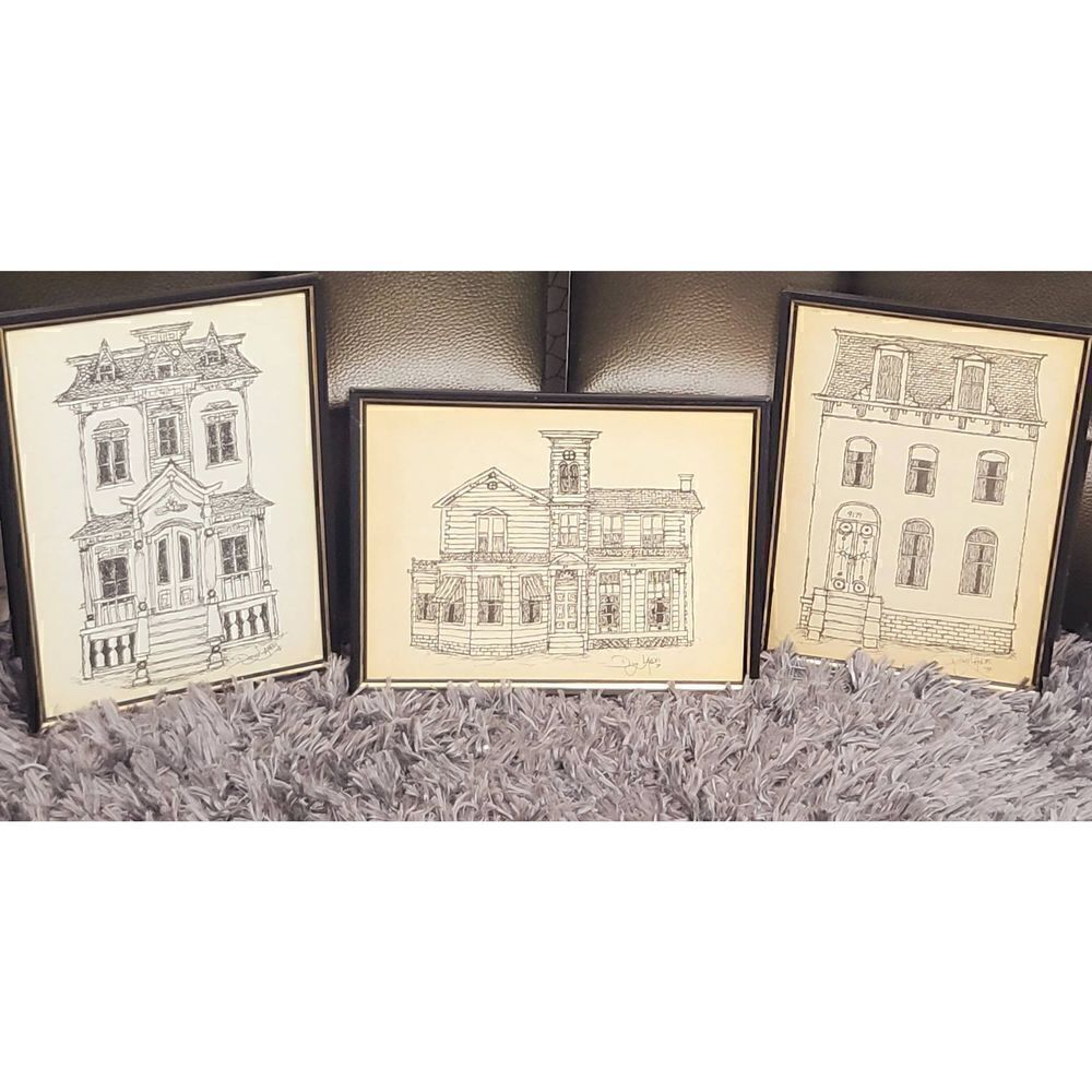 Victorian Farmhouse sketches signed 79